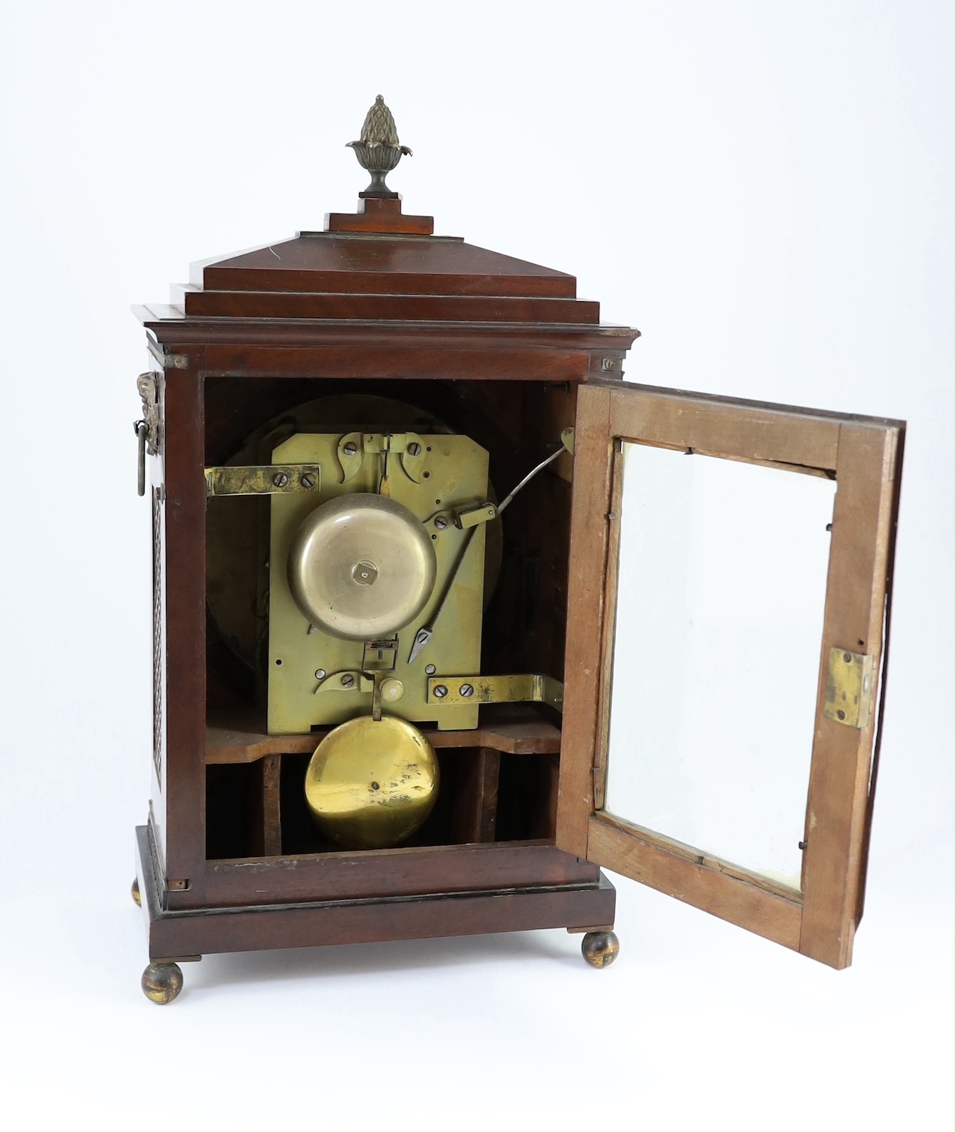 Chater, Goswell Road, London. A Regency brass mounted mahogany eight day bracket clock, 29cm wide 17cm deep 42cm high